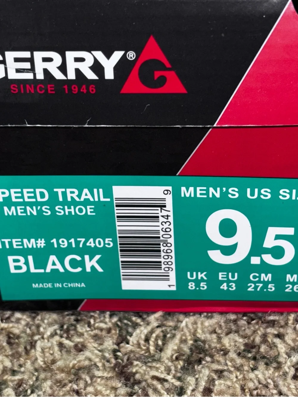 Gerry Speed Trail Shoes Men’s Size 9.5 Black Mesh Hiking Running 1917405